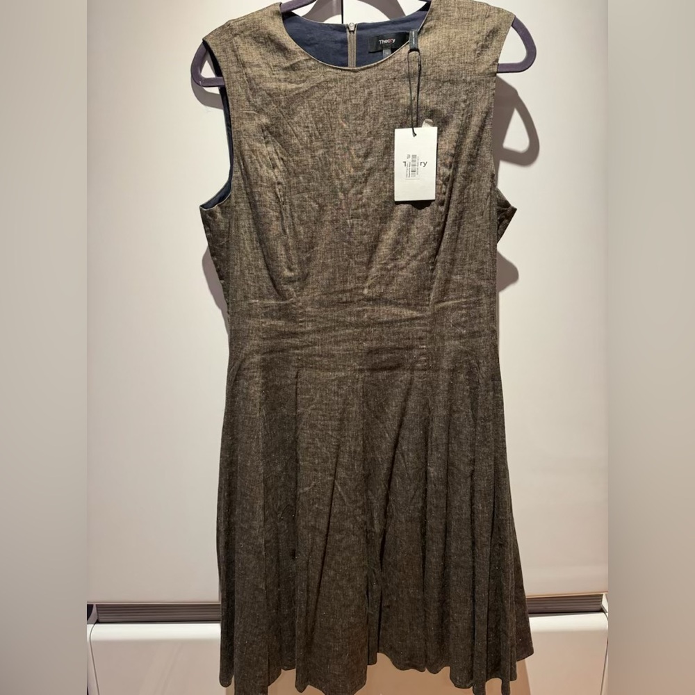 Theory Charcoal Sleeveless Midi Dress